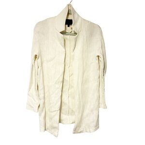 Hotel Particulier Cream Collared Open Front Light Jacket Top Small